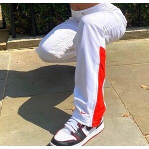 Nike Sphere Dry Mens White Red Striped Athletic Training Pants Size S Small